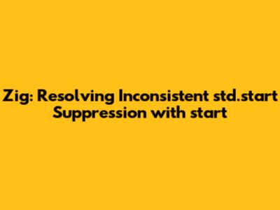 Zig: Resolving Inconsistent `std.start` Suppression with `_start`
